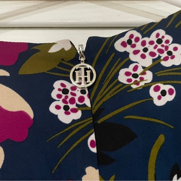 TOMMY HILFIGER Women’s Floral Print Chiffon A-Line Dress - Picture 4 of 11